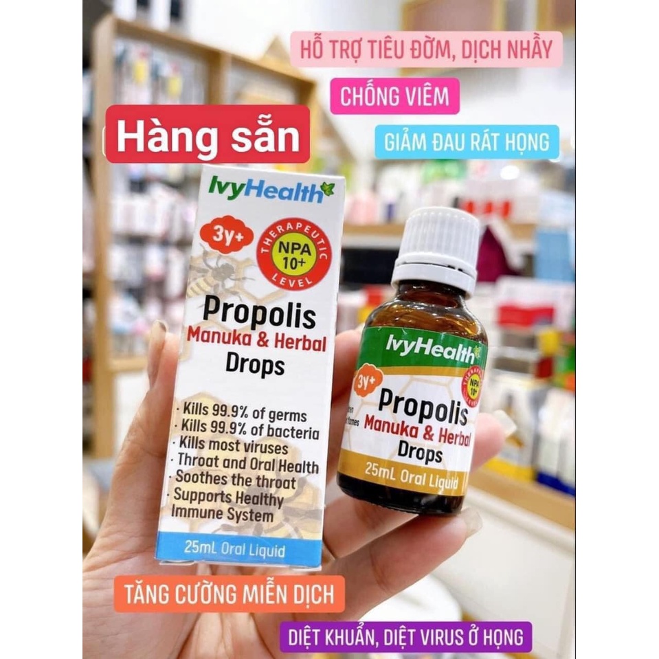 Keo ong IvyHealth Propolis Drop 3Y+ Úc 25ml (Hộp)