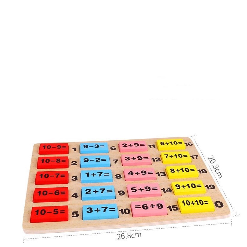 Đồ chơi Domino toán học bằng gỗ kèm que tính cho bé