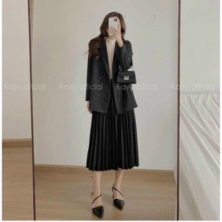 CHÂN VÁY DẬP LY NỮ MIDI