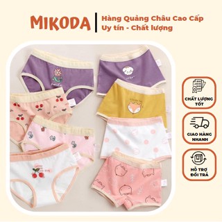 Quần Lót Bé Gái Tam Giác Chip Đùi Sét 4 Cái Chất Cotton Mềm Mịn Họa Tiết