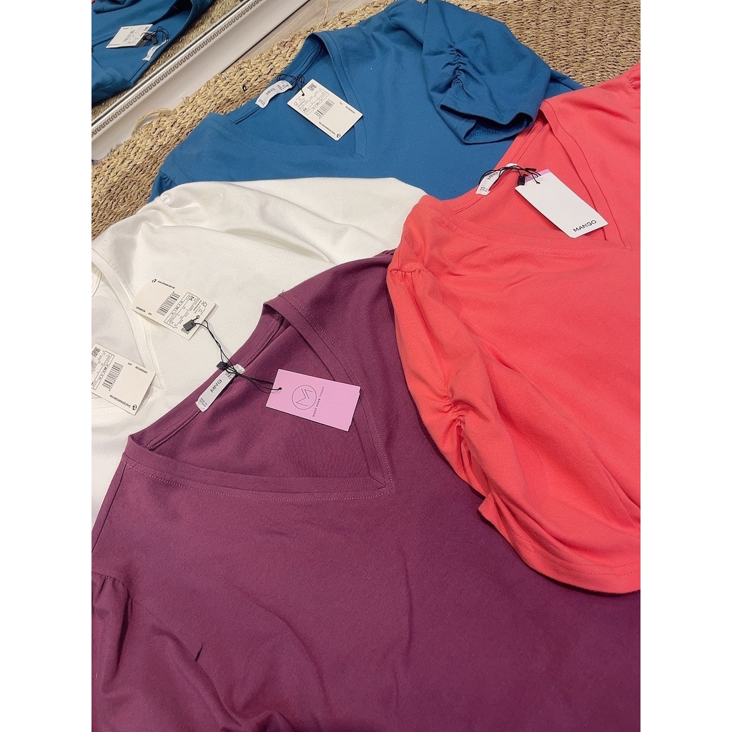 Áo thun MG cổ tim tay sun 4 màu E933