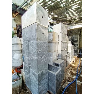Chậu đá mài trụ vuông 30x60cm xám