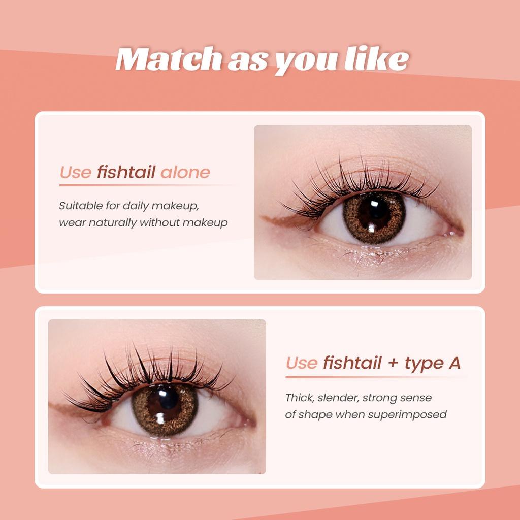 PVN56312 Lông mi giả tách sợi đuôi cá chữ A tự nhiên tự nối độ dài 9-11mm