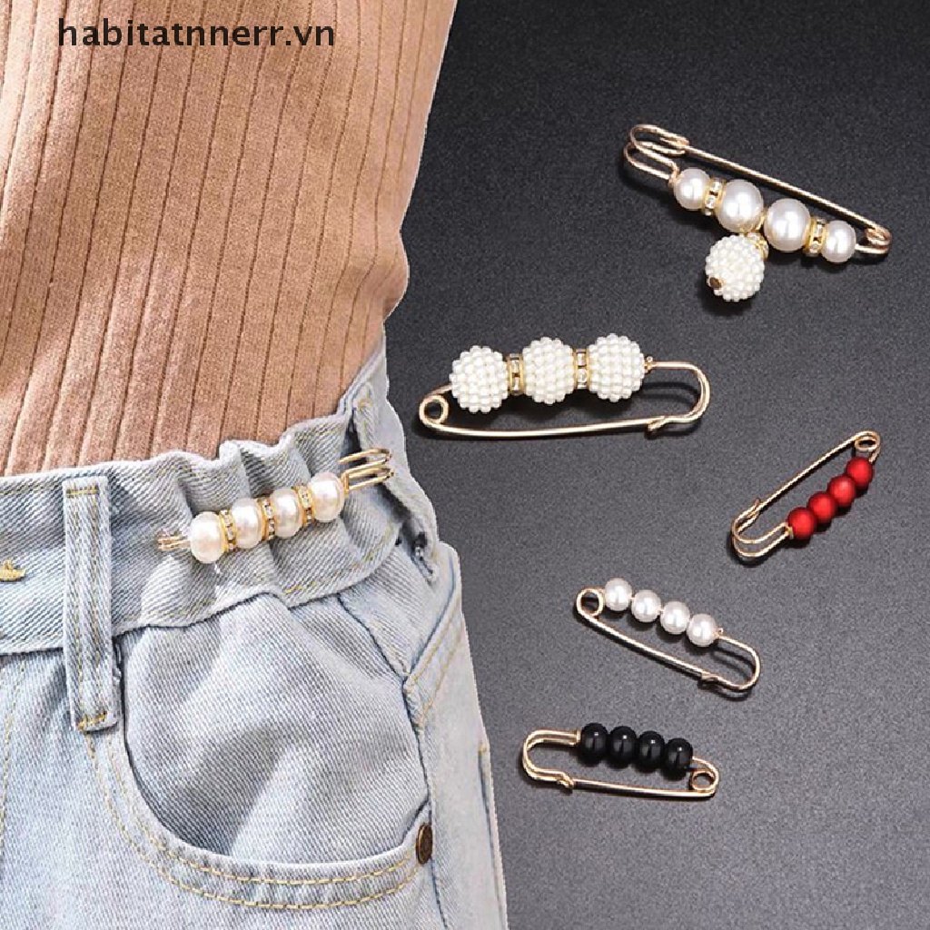 Set 3 Ghim Cài Áo Đính Đá / Ngọc Trai Nhân Tạo Thời Trang