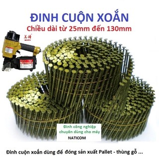 Đinh cuộn xoắn đóng pallet thùng gỗ - chiều dài 25mm - 32 - 38 - 40 - 45 - 50 - 57-60-70-75-80-100mm