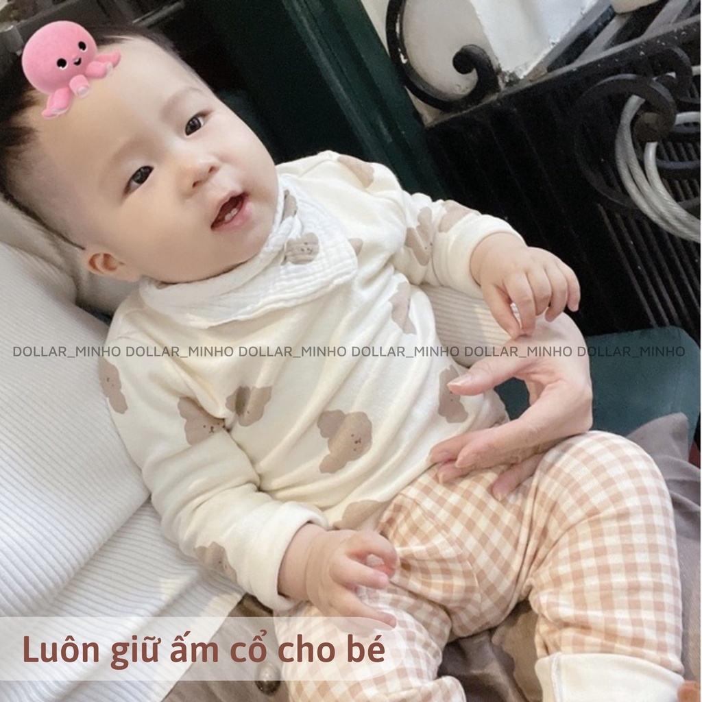 Yếm xô muslin hình Gấu Brown cùng các hình thù ngộ nghĩnh khác cho bé quàng ấm cổ, bé ăn dặm ( 2 nấc cài, cúc nhựa)