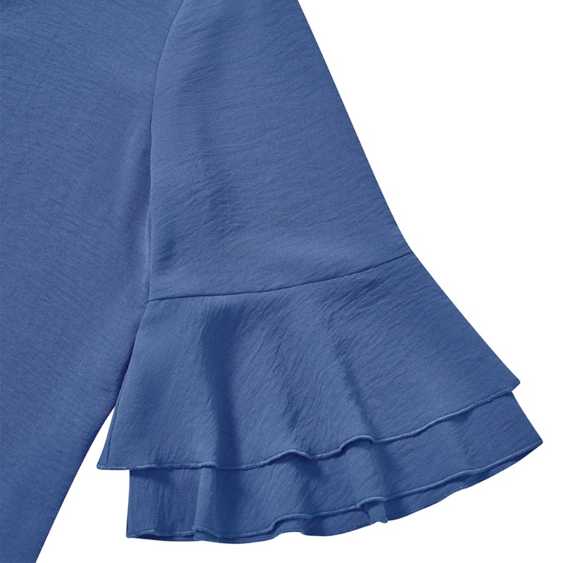 Áo Thun Tay Lỡ Cổ Chữ V Dáng Rộng Giả Nhiều Lớp Thời Trang Xinh Xắn Cho Nữ