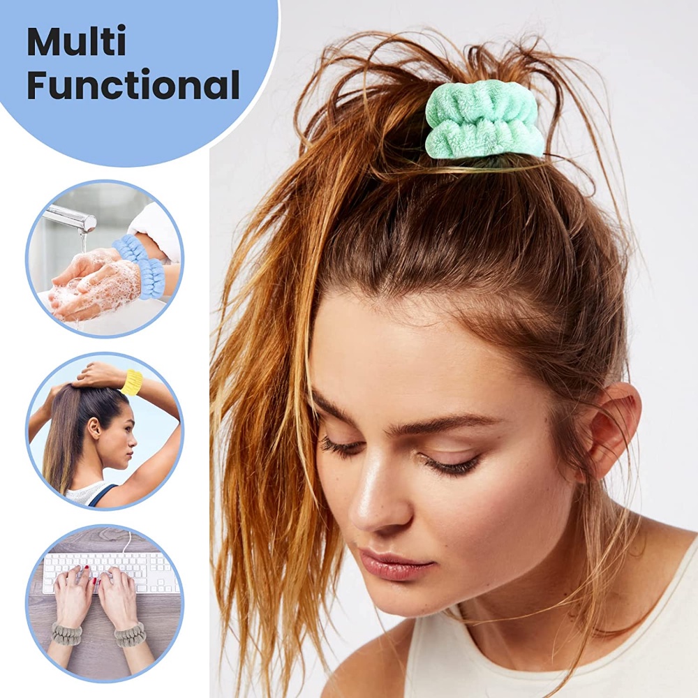 Bộ 4 Khăn Lau Mặt / Cổ Tay Bằng Sợi Microfiber Mềm Mại Có Thể Tái Sử Dụng Cho Nữ