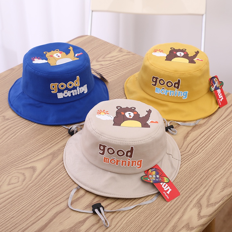 Mũ Tai Bèo Chống Nắng In Họa Tiết Gấu Hoạt Hình Dễ Thương Thời Trang Mùa Xuân Cho Bé Trai Và Gái