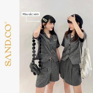 Sand set áo blazer tay ngắn và chân váy chữ a - sandy blazer set