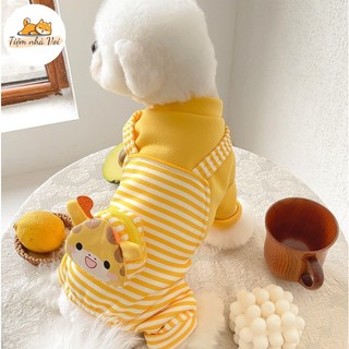 Jum hươu vàng kèm túi xinh xắn, lót lông ấm áp mùa đông cho thú cưng