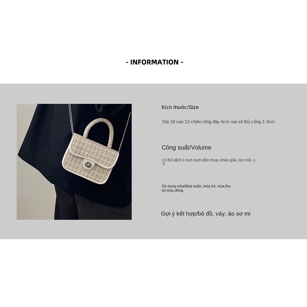 Túi Xách Nữ Đeo Chéo Dây Mắc Xích Thời Trang