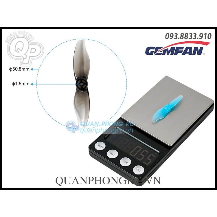 4 Cặp Cánh 2 Lá 2 inch GEMFAN Hurricane 2015 2-Blade Propellers 1.5mm Hole