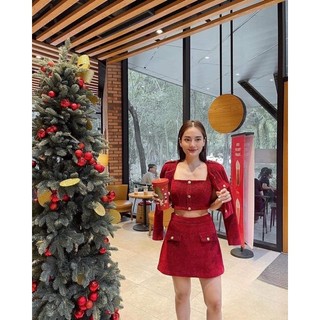 Set dạ nhũ đỏ 3 món