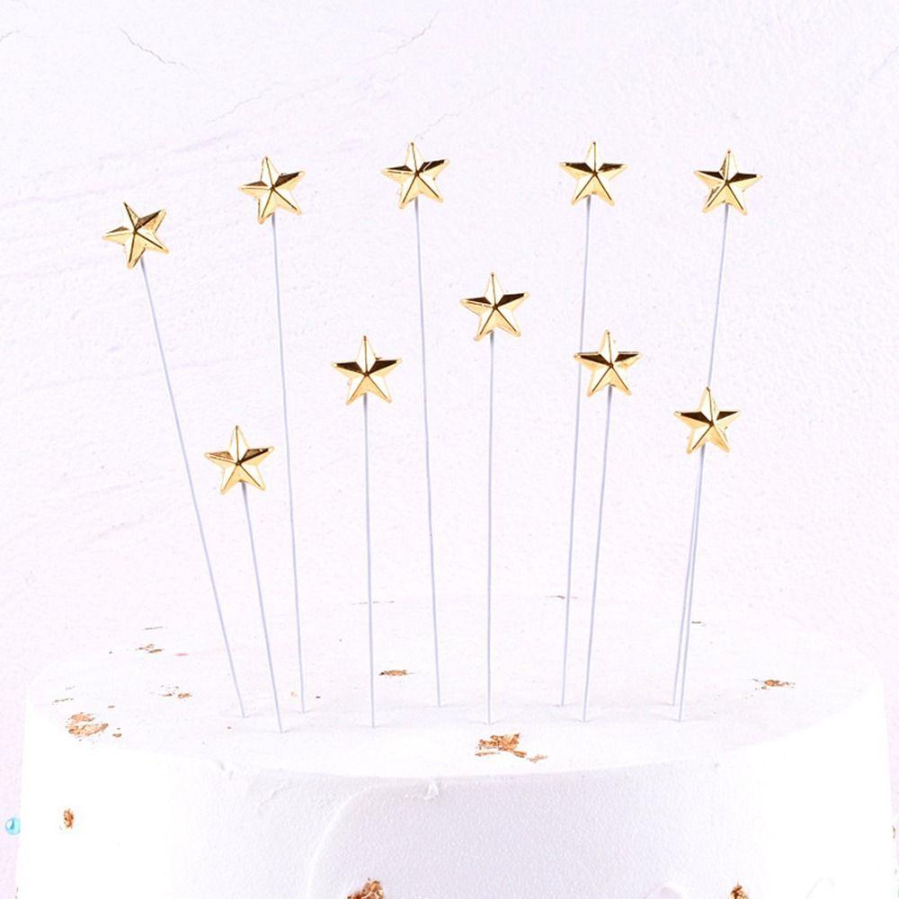 Topper Trang Trí Bánh Kem Hình Ngôi Sao Năm Cánh 3D