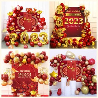 Set trang trí tết 2023, set trang trí tiệc tất niên chúc mừng năm mới, mừng thọ đầy đủ phụ kiện - Tôi Tự Làm