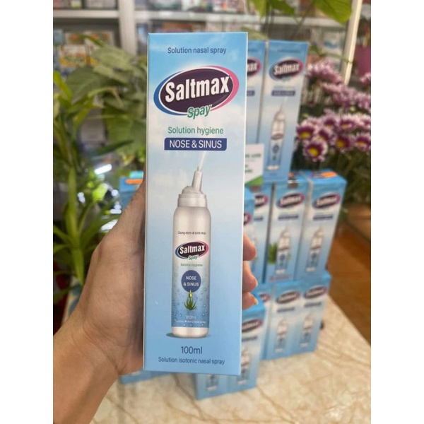 Xịt mũi Saltmax 0,9% & 2,3% vệ sinh mũi hàng ngày, an toàn voi phụ nữ có thai