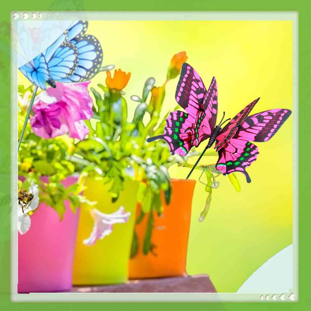4 Con Bướm Bằng Nhựa PVC 7 / 12cm Trang Trí Sân Vườn