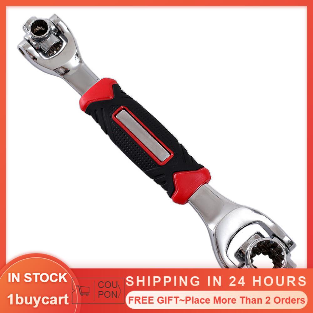 1buycart Dog Bone Shape Wrench 48 in 1 Multifunction Universal 360 Degree Rotation Double Head for Repair