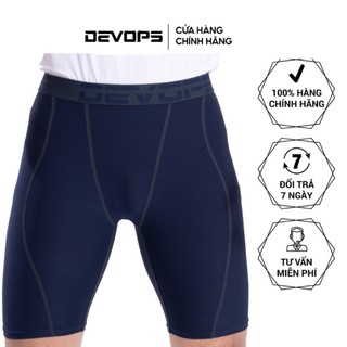 Quần legging nam DEVOPS dáng ngắn lưng thun cá tính ôm body chất liệu cao cấp chống UV kháng khuẩn gym bóng đá DEL1004