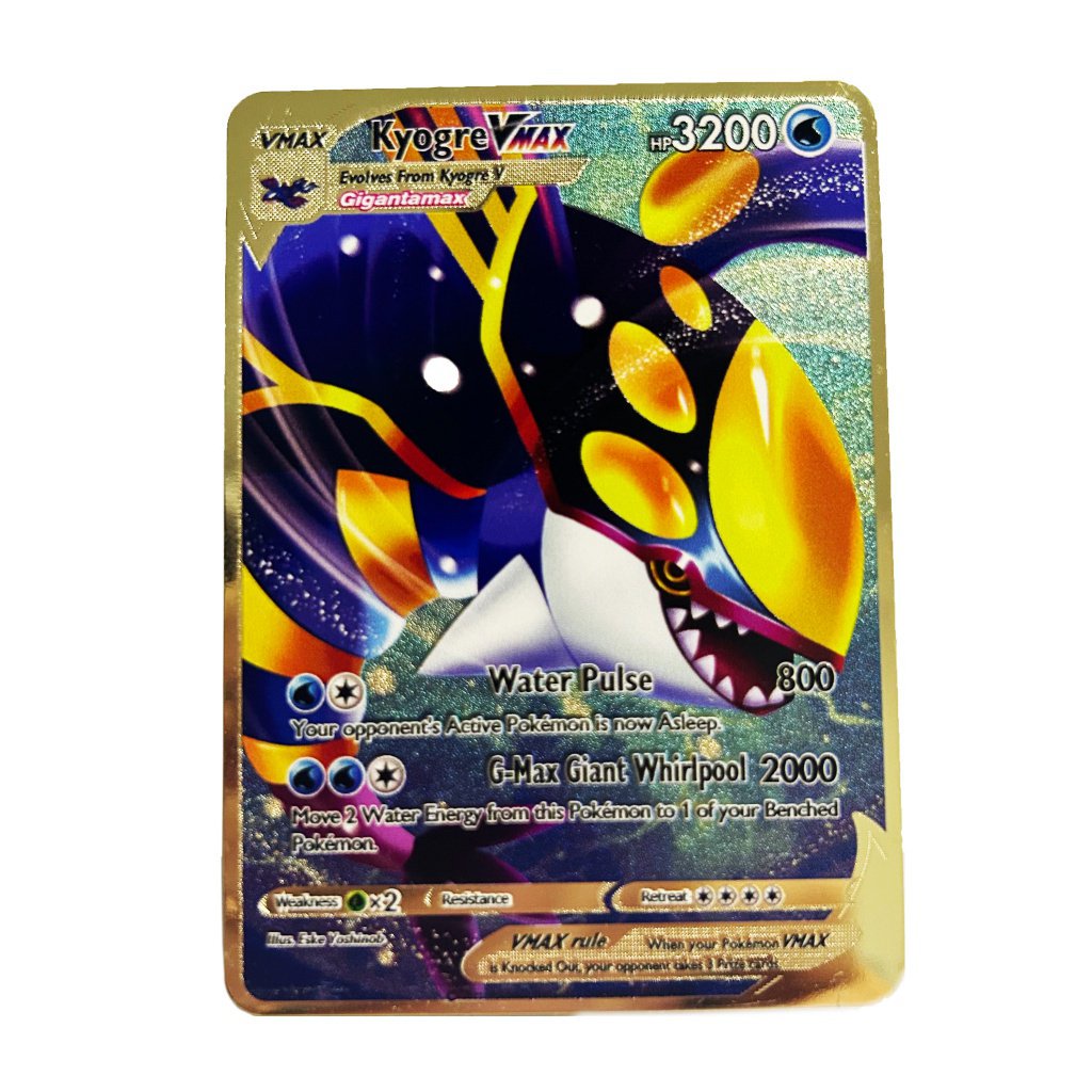 Bộ Sưu Tập Thẻ Bài Hình Pokemon 10000HP Arceus Vmax YU GI OH OH Pikachu Charizard Bằng Kim Loại Màu Vàng Sáng TZQ2