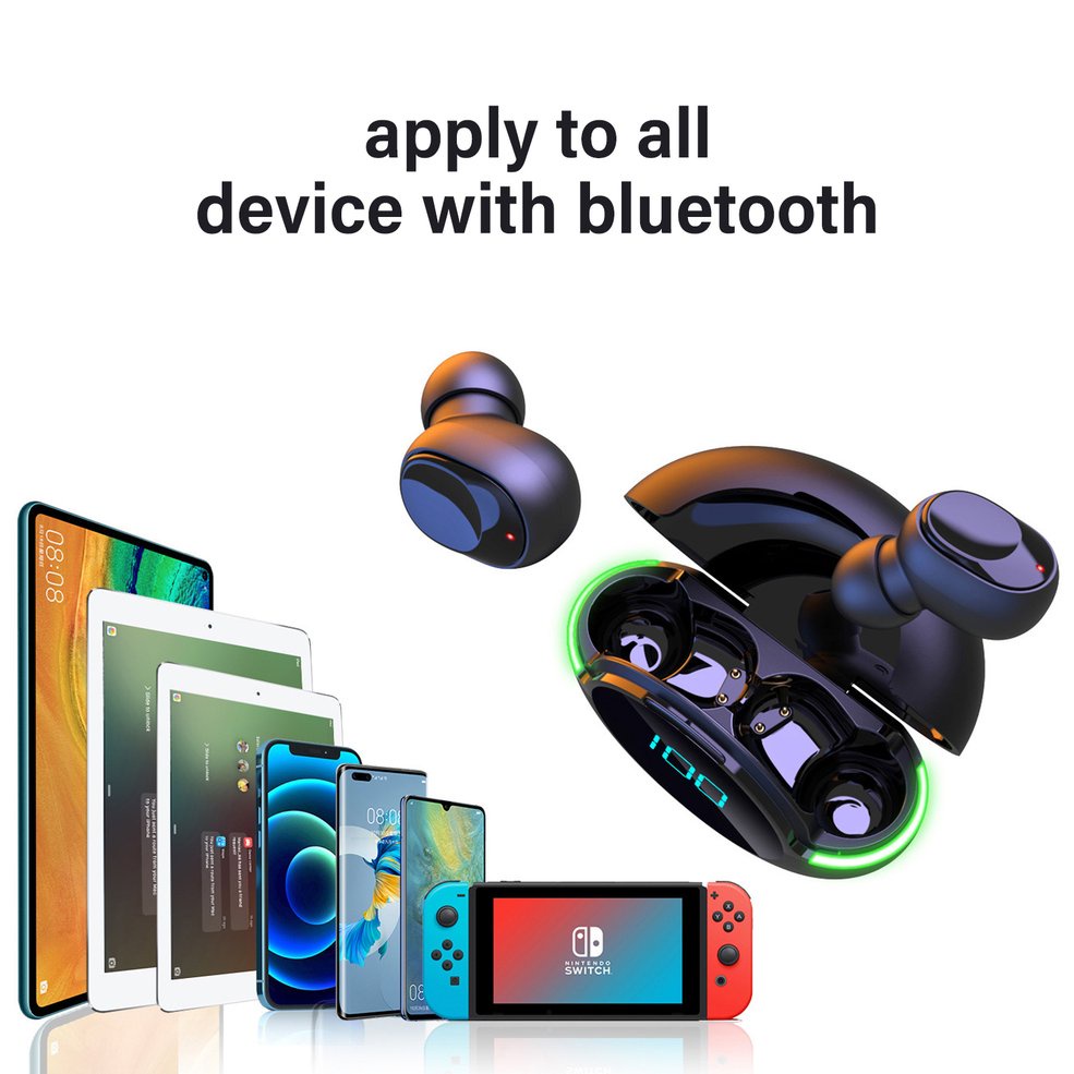 Tai Nghe Nhét Tai Y80 Không Dây Âm Thanh Stereo Chống Nước Kèm Hộp Sạc