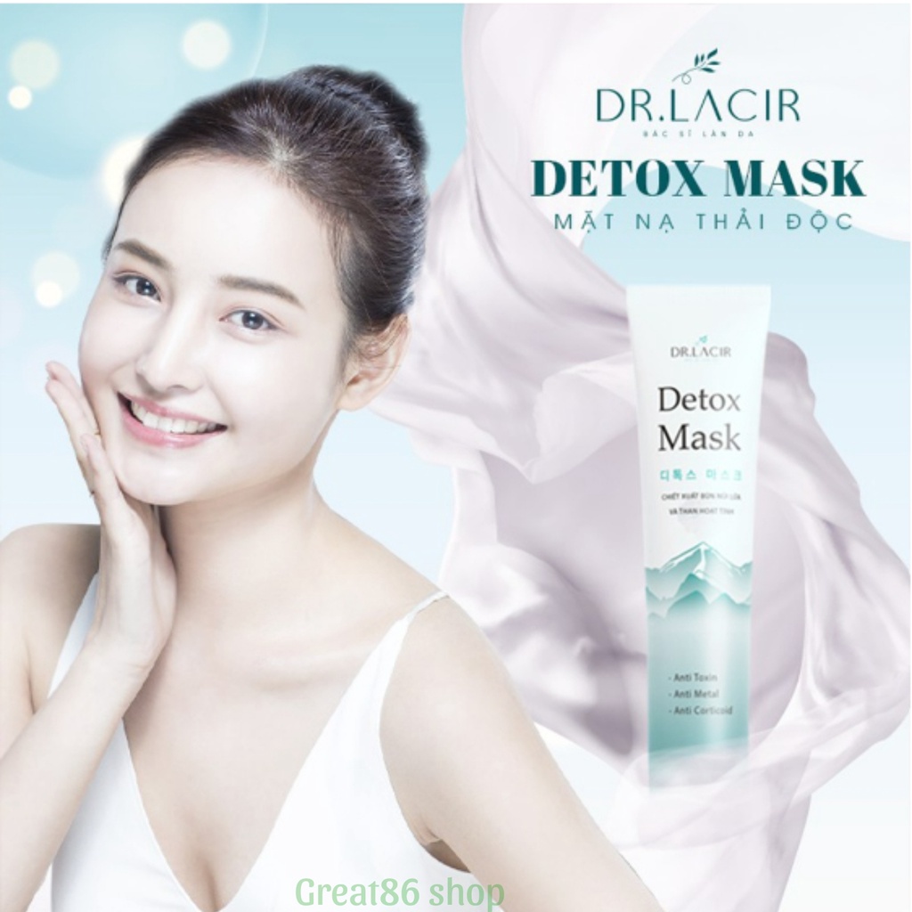 Mặt nạ thải độc Dr Lacir, Detox mask chính hãng thải độc thanh lọc da, ngừa mụn, sạch da, thu nhỏ chân lông 20g