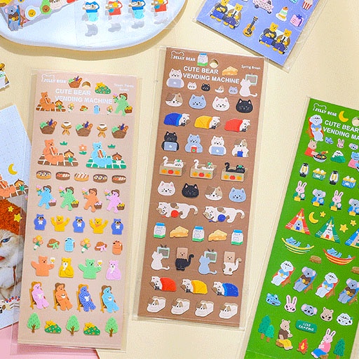 Miếng Dán Hình Gấu Hoạt Hình Dễ Thương Dùng Trang Trí