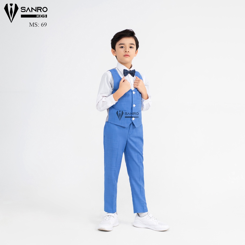 Bộ vest bé trai SANRO KIDS màu xanh nhạt cao cấp