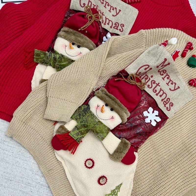 Áo len xinh , áo len thêu noel siêu xinh ,Phong cách Hàn Quốc chất áo dày đẹp bao giá