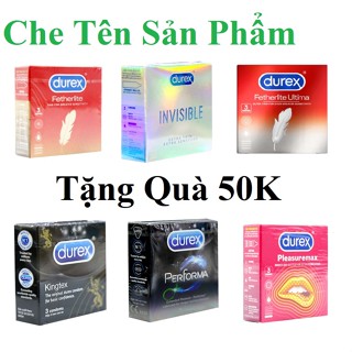 [Mua 5 Được 7] Bao Cao Su Durex Hộp 3 Cái Đủ Phân Loại, BCS Siêu Mỏng, Lâu Ra Hơn.