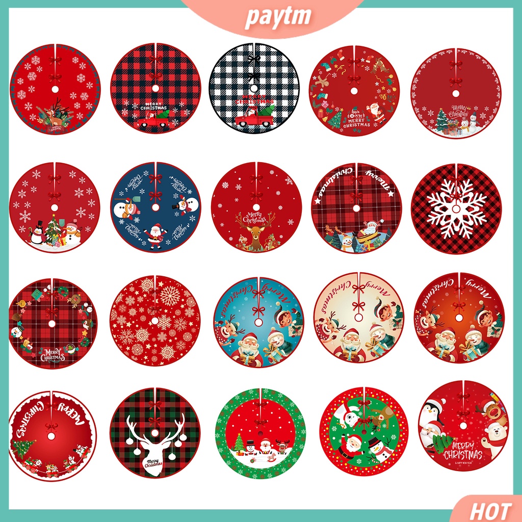 [PTM] Tấm Lót Trang Trí Cây Thông Noel Hình Tròn Bằng Vải Flannel