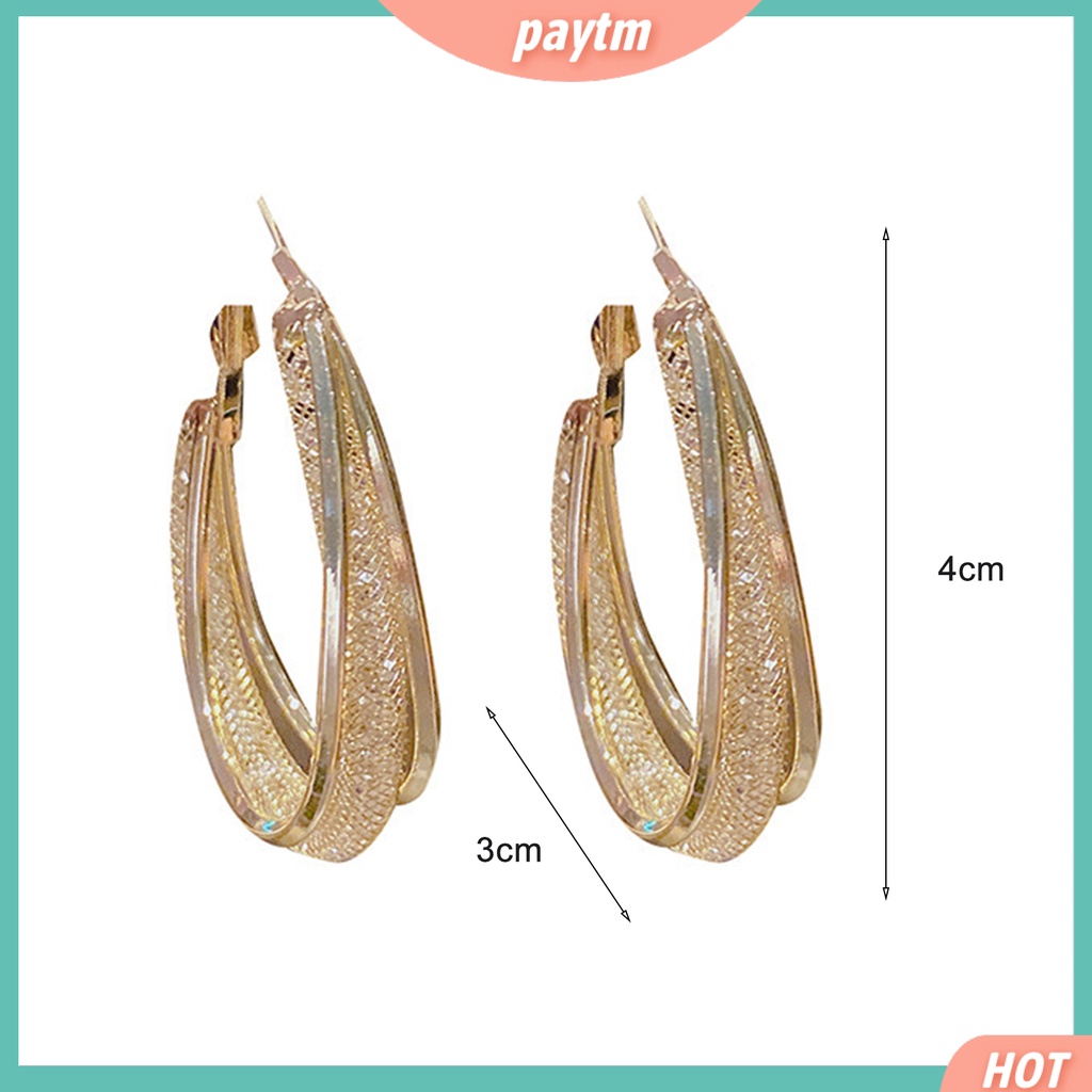 (PTM) 1 Đôi Bông Tai Tròn Cá Tính Chống Dị Ứng Dành Cho Nữ