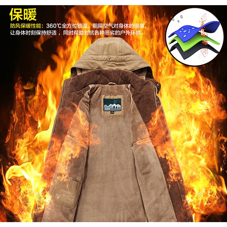 Áo Khoác Đệm Cotton Lót Lông Cừu Dày Dặn Thời Trang Mùa Đông 13029 Cho Nam Trung Niên