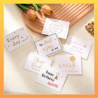 Thiệp Chúc Mừng Sinh Nhật, Thiệp Cảm Ơn Nền Trắng Phong Cách Đơn Giản (1 CÁI)