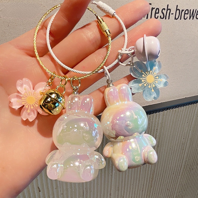 Hoạt Hình Móc Khóa Hình Chú Thỏ Ngồi Nhiều Màu Đáng Yêu