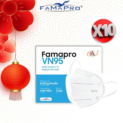 COMBO 10 Hộp khẩu trang  5 lớp Famapro VN95 (10 cái/hộp)
