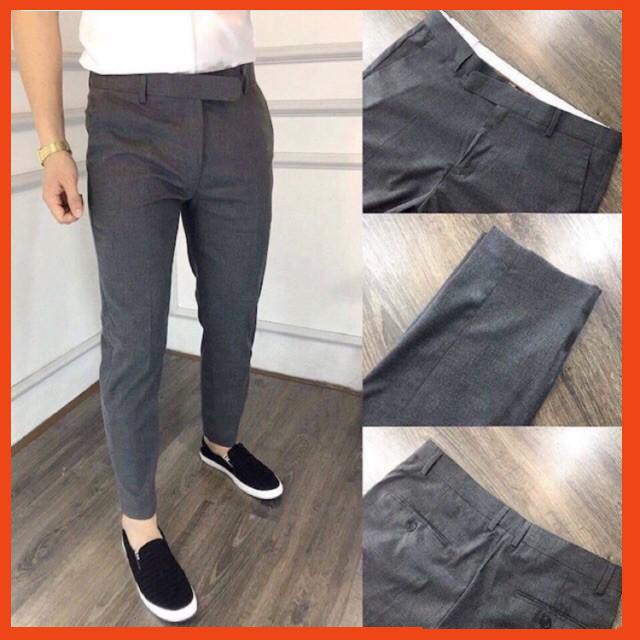 Quần tây âu nam màu xám kiểu dáng trẻ trung chất vải cao cấp