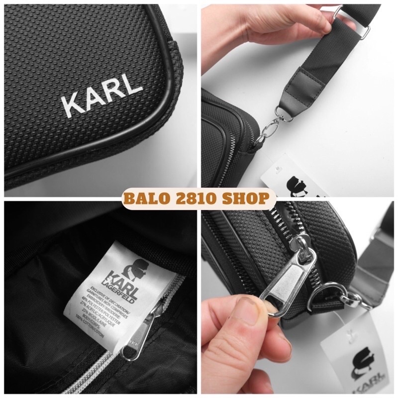 Túi Đeo Chéo Nam Nữ Cao Cấp Mini Karl Chất Liệu Da Si Chống Thấm BÁNH MÌ STORE TÚI ĐEO CHÉO VNXK