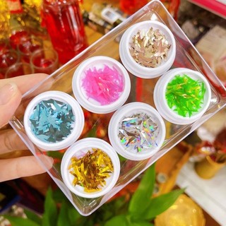 Set trang trí móng thuỷ tinh phale 6 màu cực Hot