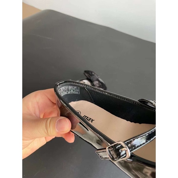 Giày búp bê bé gái Max  Giày bệt nơ nhung da pu bóng 1222