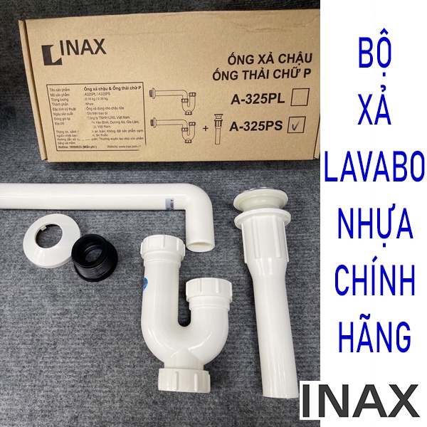 Bộ xi phông xả chậu rửa mặt Inax, xả lật Inox, nhựa ABS bền bỉ