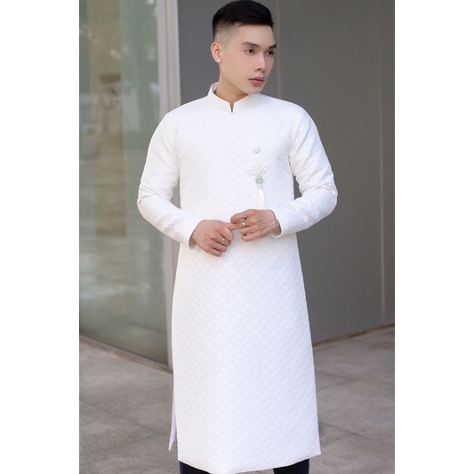 áo dài gấm trắng