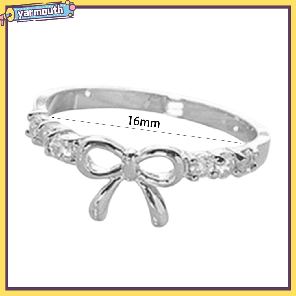 Nhẫn hình nơ đính kim cương giả thời trang cho nữ