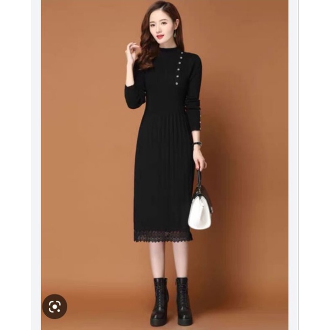 Đầm len đính đá G800