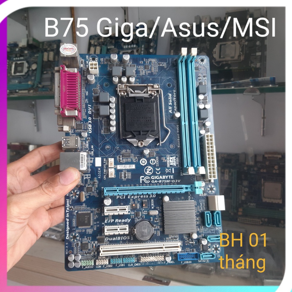 Main B75 Giga/ASUS tháo máy chạy tốt giá rẻ, tặng keo tản nhiệt cpu