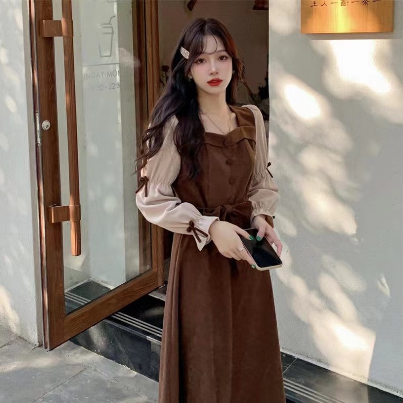 Đầm Dài Tay Thiết Kế Mới Thời Trang Mùa Thu Đông Theo Phong Cách Pháp