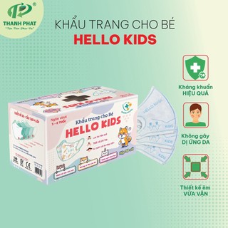 Khẩu trang trẻ em hello kids 3 lớp an toàn cho bé hộp 50 cái