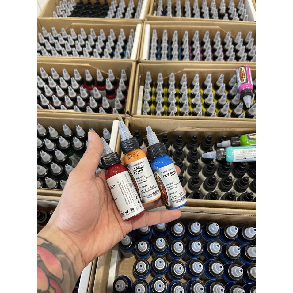 Mực xăm hình Eternal Sky Blue màu Xanh Dương Nhạt tem mới chính hãng dùng cho tattoo