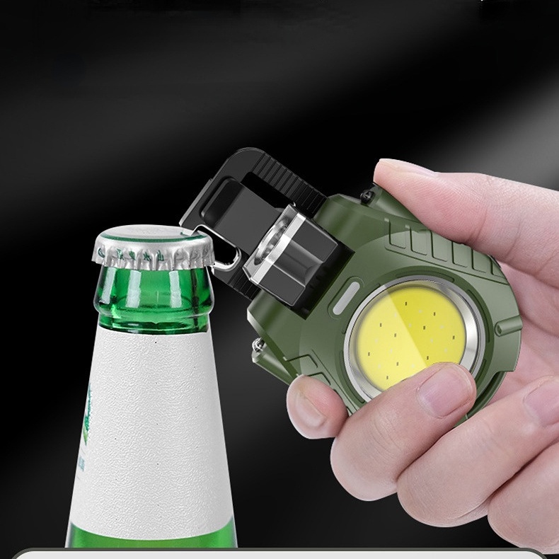 Móc Khóa Đèn Pin LED Mini Đa Năng Có Thể Sạc Lại Tiện Dụng Đèn pha Đèn Đội Đầu